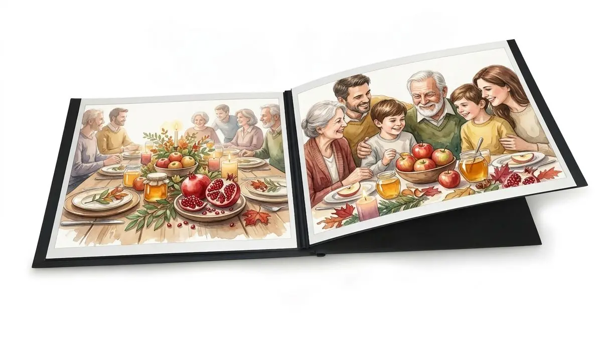 אלבום הדבקה כריכה קשה + 12 הדפסות 15 על 20 סֶנְטִימֶטֶר (לרוחב) - אלבום תמונות מודפס