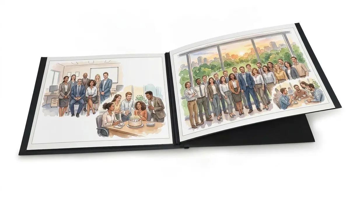 אלבום הדבקה כריכה קשה + 12 הדפסות 15 על 20 סֶנְטִימֶטֶר (לרוחב) - אלבום תמונות מודפס