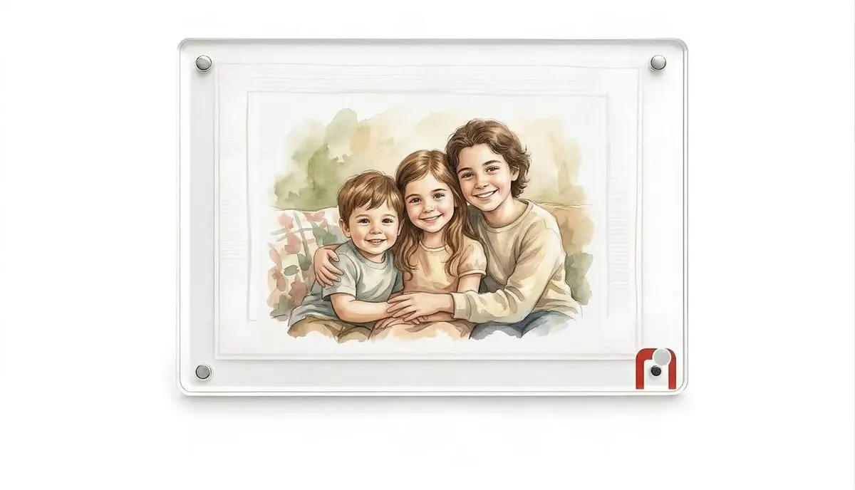 מסגרת אקריליק עם מגנט 10 על 15 סֶנְטִימֶטֶר - כולל תמונה מודפסת - תמונה מודפסת במסגרת לעמידה על מדף