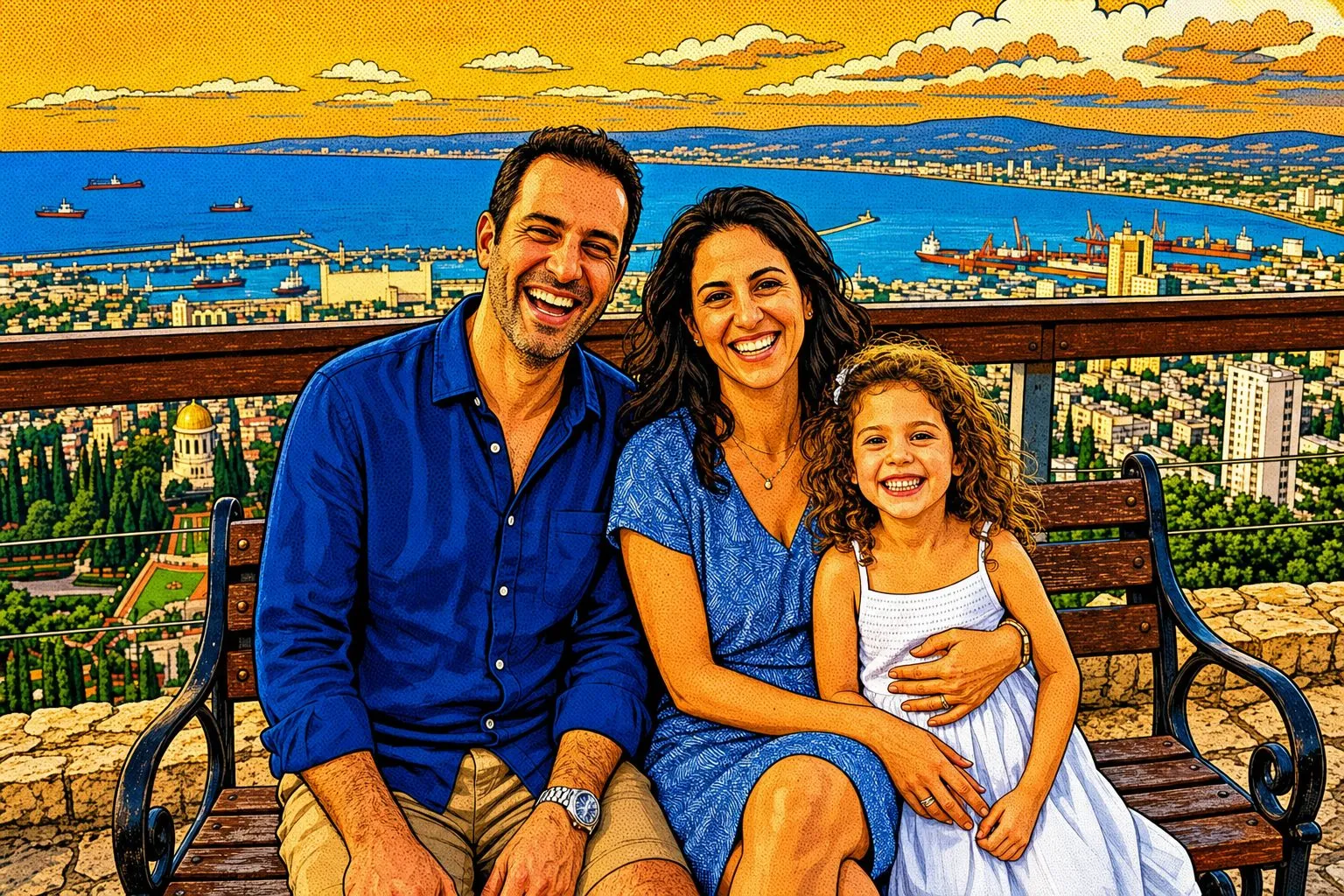 דוגמת סגנון פופ-ארט - איור מהתמונה המשפחתית