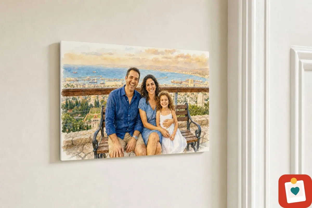קאפה עם תמונה מאוירת 10 על 15 סֶנְטִימֶטֶר - איור אישי שנוצר מתמונה, מודפס על מוצר