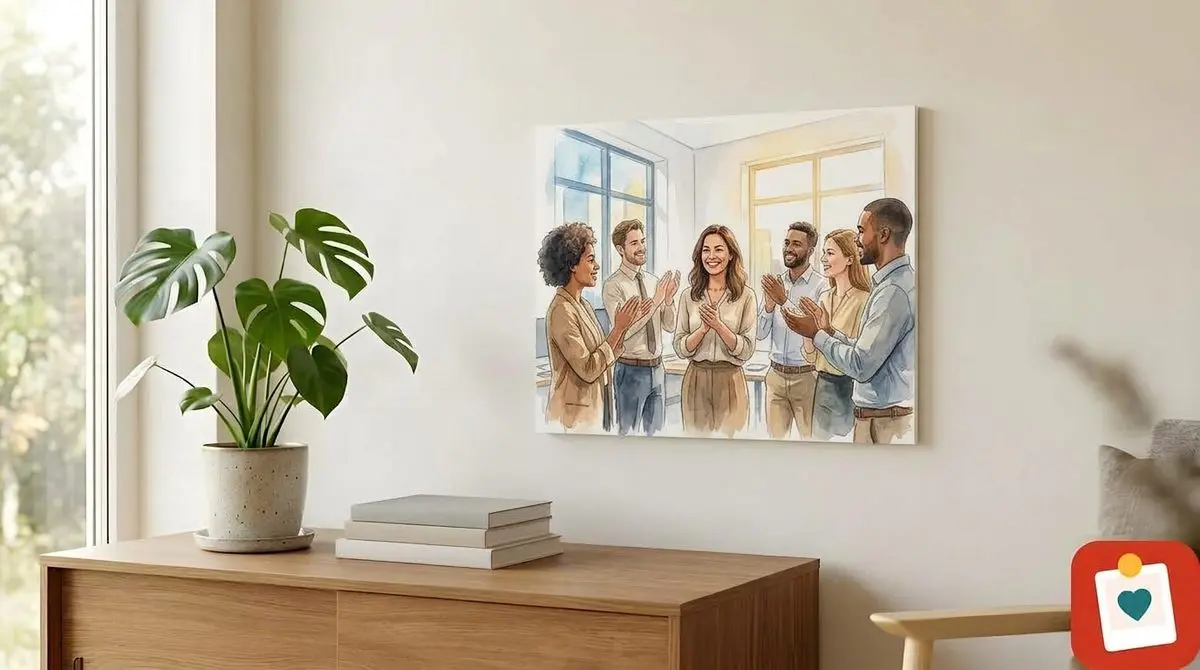 קאפה עם דבק 15 על 20 סֶנְטִימֶטֶר - תמונה מודפסת במסגרת לעמידה על מדף