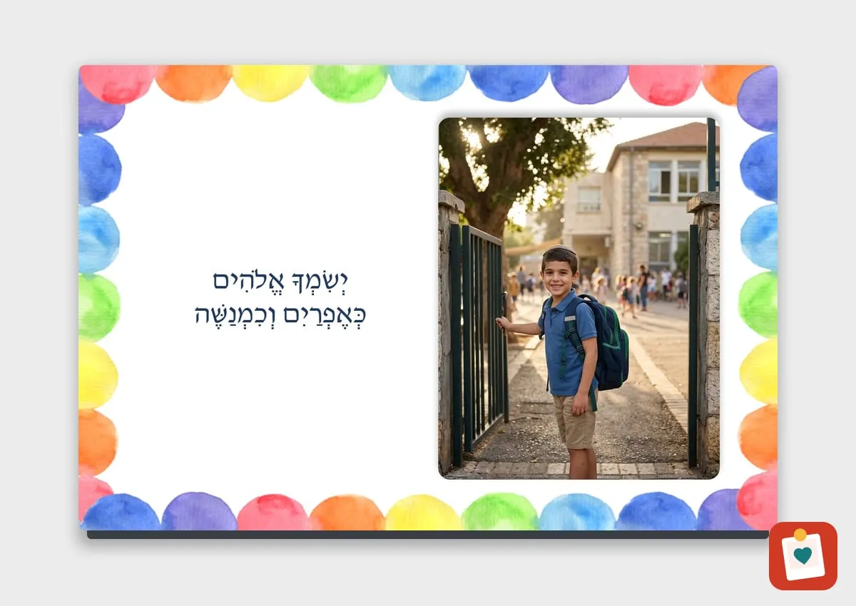 מגנט עם ברכה 15 על 10 סֶנְטִימֶטֶר - מגנט מתמונה אישית למקרר
