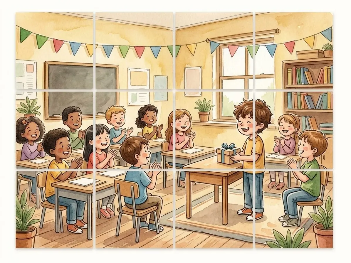 פאזל מגנט מהתמונה שלכם, 20 על 15 סֶנְטִימֶטֶר, 12 חלקים - מגנט מתמונה אישית למקרר